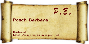 Posch Barbara névjegykártya